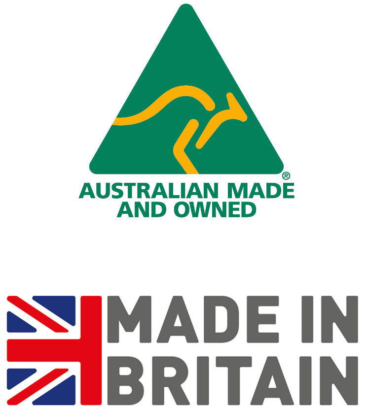 Australian owned and made. Made in Australia and made in Great Britain. Support local. Small business